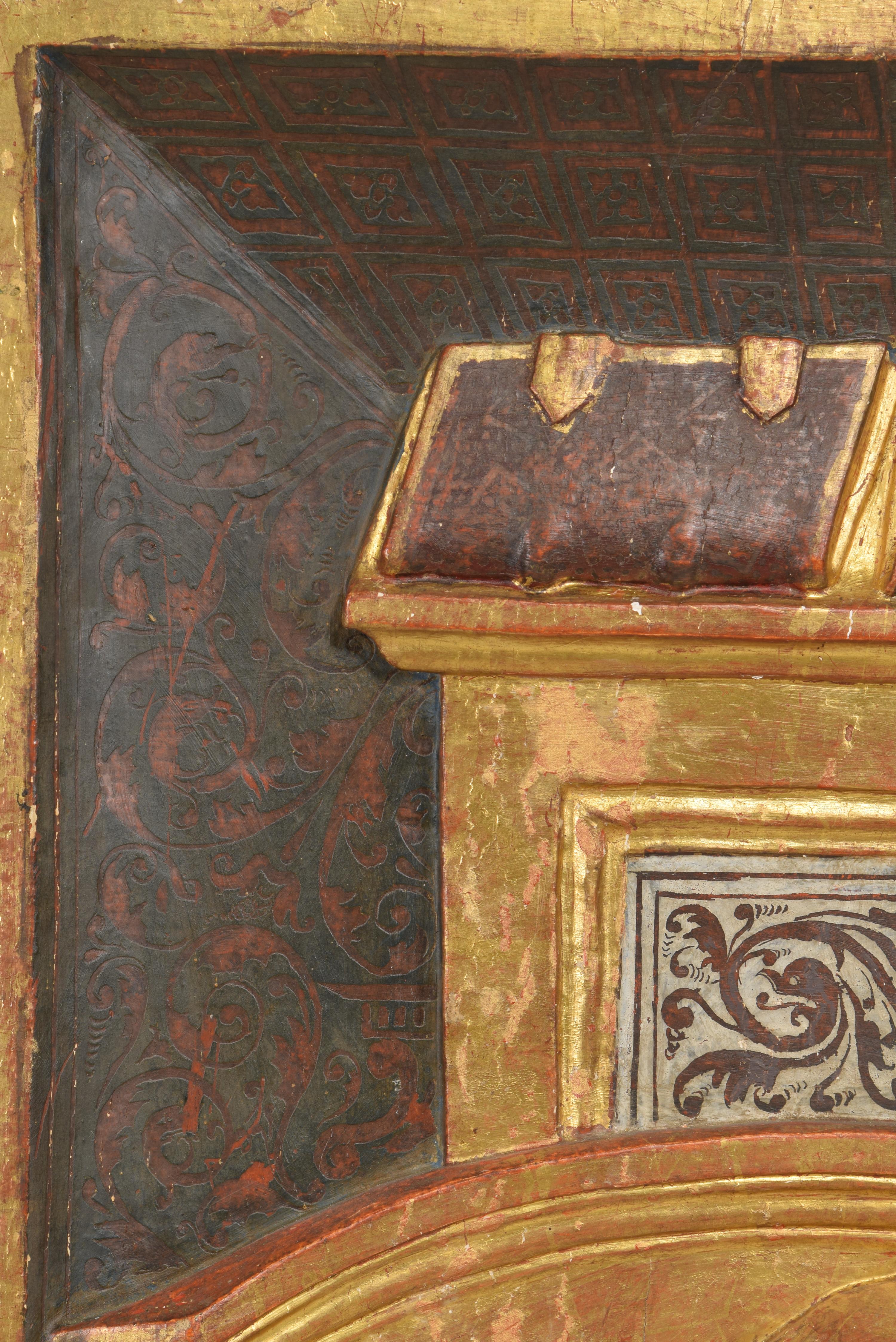 Autre Les saints Jeans et Matthew, bois polychrome, probablement école de Bourgos, 16ème siècle en vente