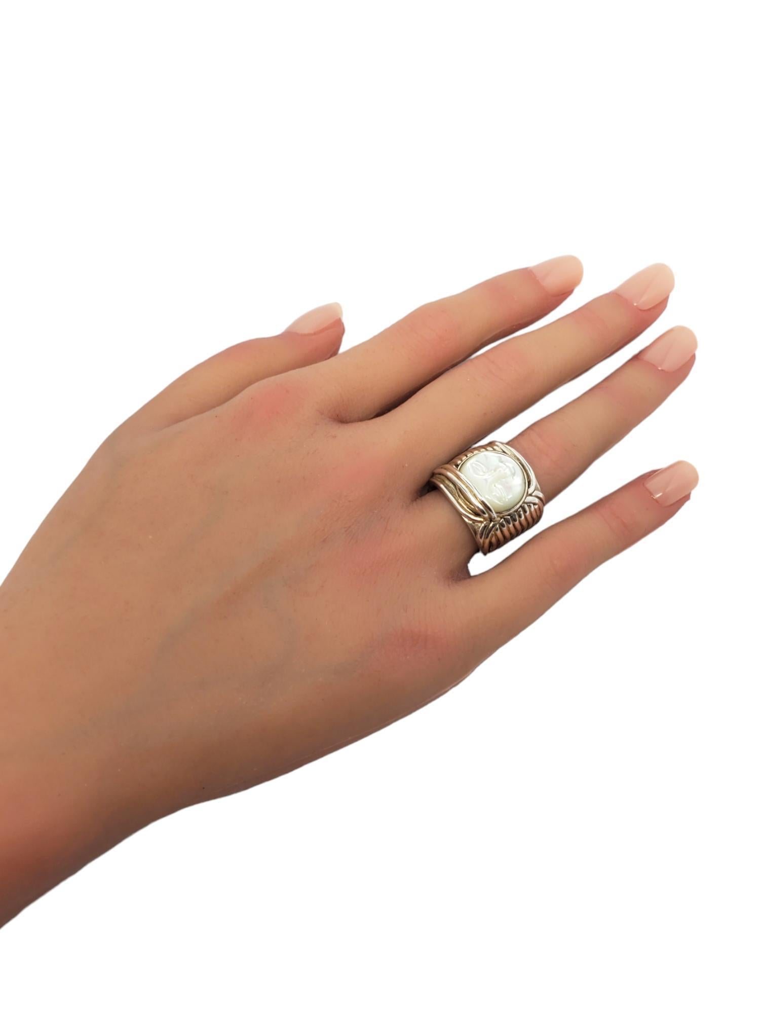 SAJEN Sterling Silver Carved Moon Face Ring Size 5.5 #17548 1