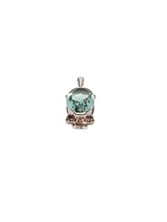 SAJEN Sterling Silver Large Oval Blue Topaz Pendant #17554