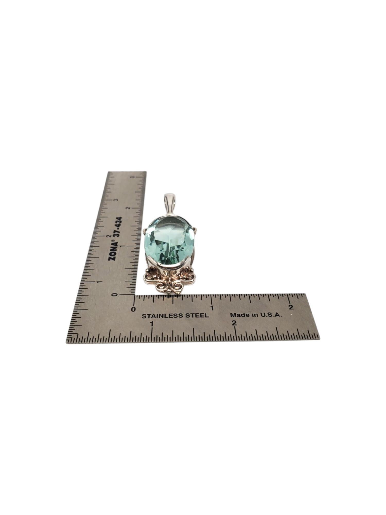 SAJEN Pendentif en argent sterling avec grande topaze bleue ovale n° 17554 Pour femmes en vente