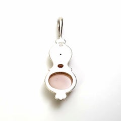 Sajen Sterling Silver Moonface Rose Quartz Pendant
