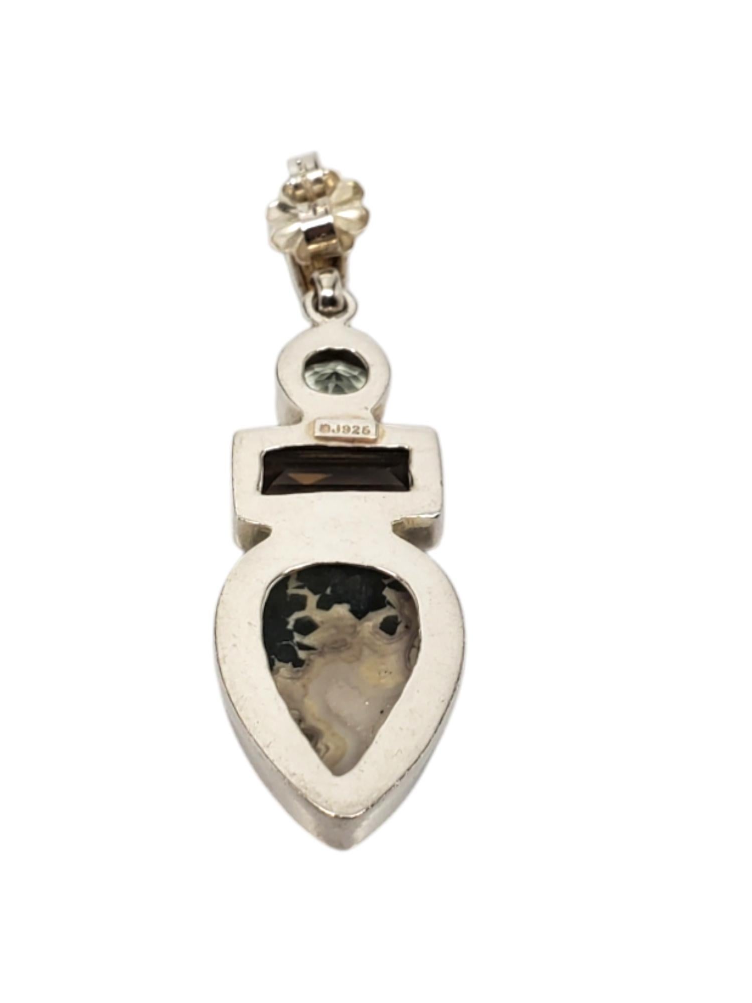Sajen, boucles d'oreilles pendantes en argent sterling et pierres précieuses en forme de poire #19525 Pour femmes en vente