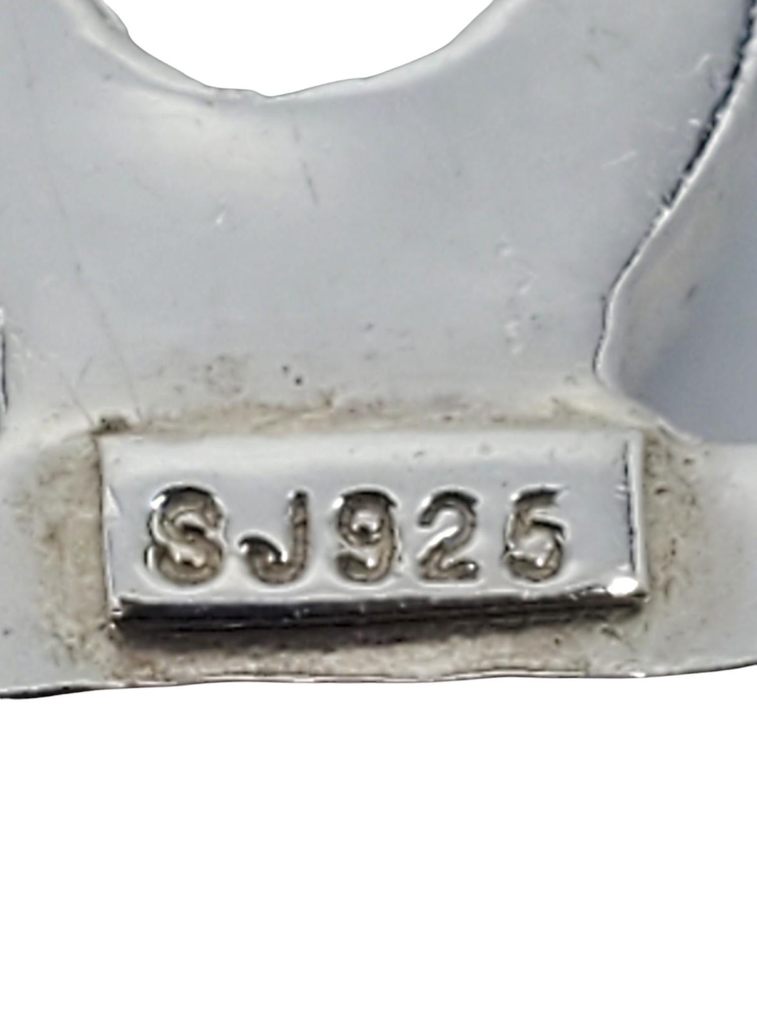 Sajen, boucles d'oreilles pendantes en argent sterling et pierres précieuses en forme de poire #19525 en vente 1