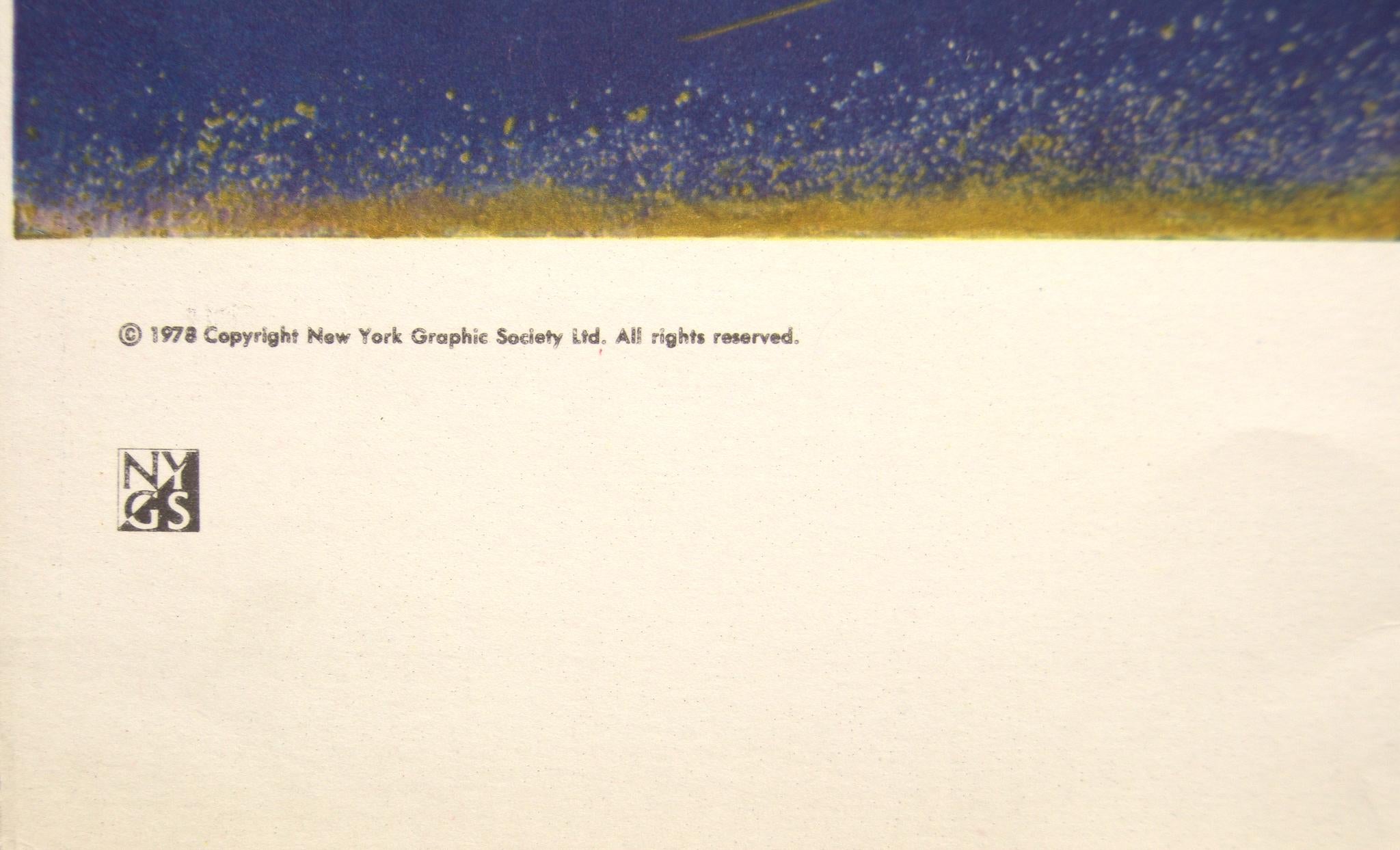 Lithograph Measures 31.5 x 29 inches. 
Good condition, slight crease (pictured on third image). 