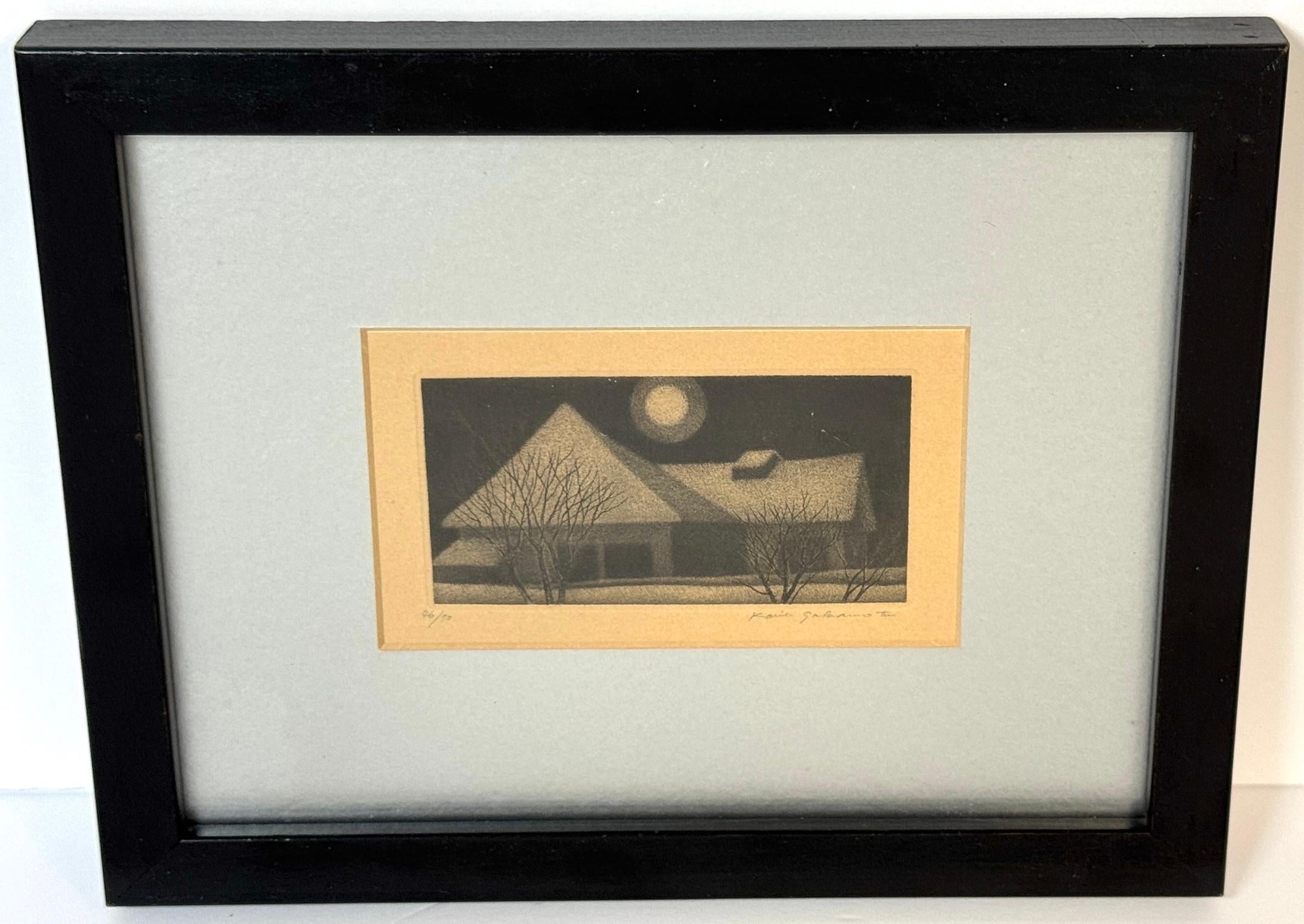 Sakamoto Koichi, 46/70 Jahre, geb. 1932, Abend-Winterlandschaftsdruck 

Druck (Sicht) 6 x 3,5