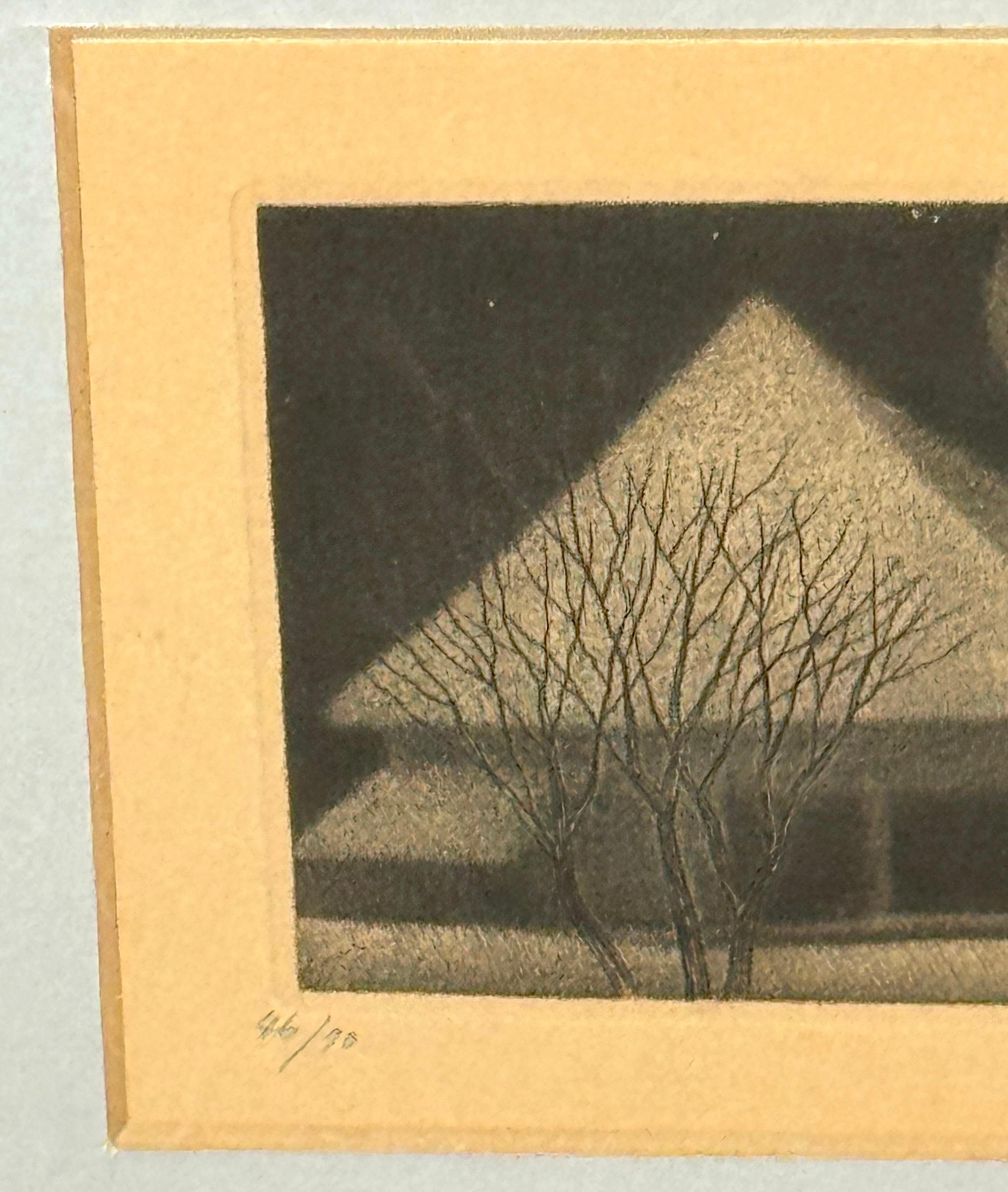 Sakamoto Koichi, 46/70 Jahre, geb. 1932, Abend-Winterlandschaftsdruck im Zustand „Gut“ im Angebot in West Palm Beach, FL