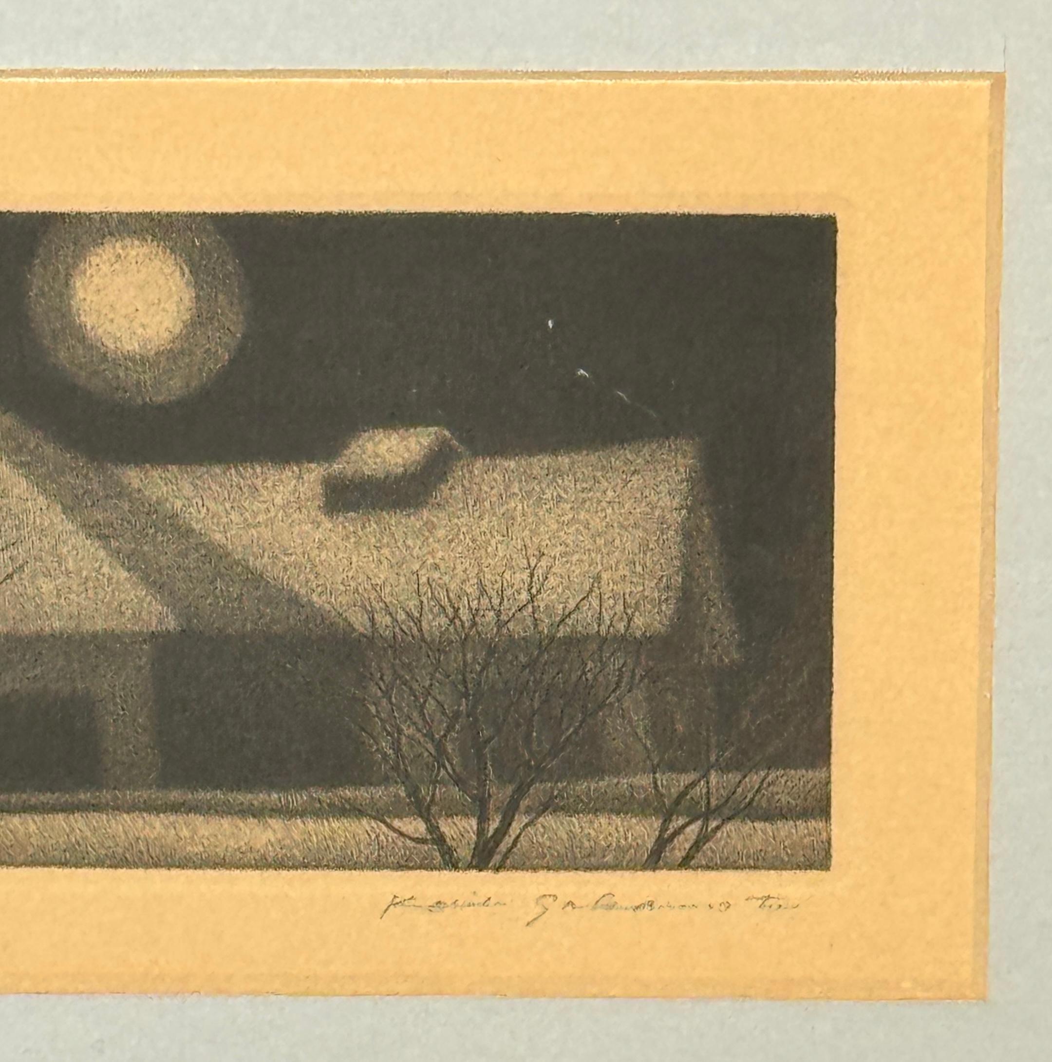 Sakamoto Koichi, 46/70 Jahre, geb. 1932, Abend-Winterlandschaftsdruck (20. Jahrhundert) im Angebot
