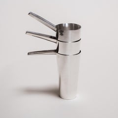 Sake Tampo, Set of 3 Silver Cups by UMÉ Studio
