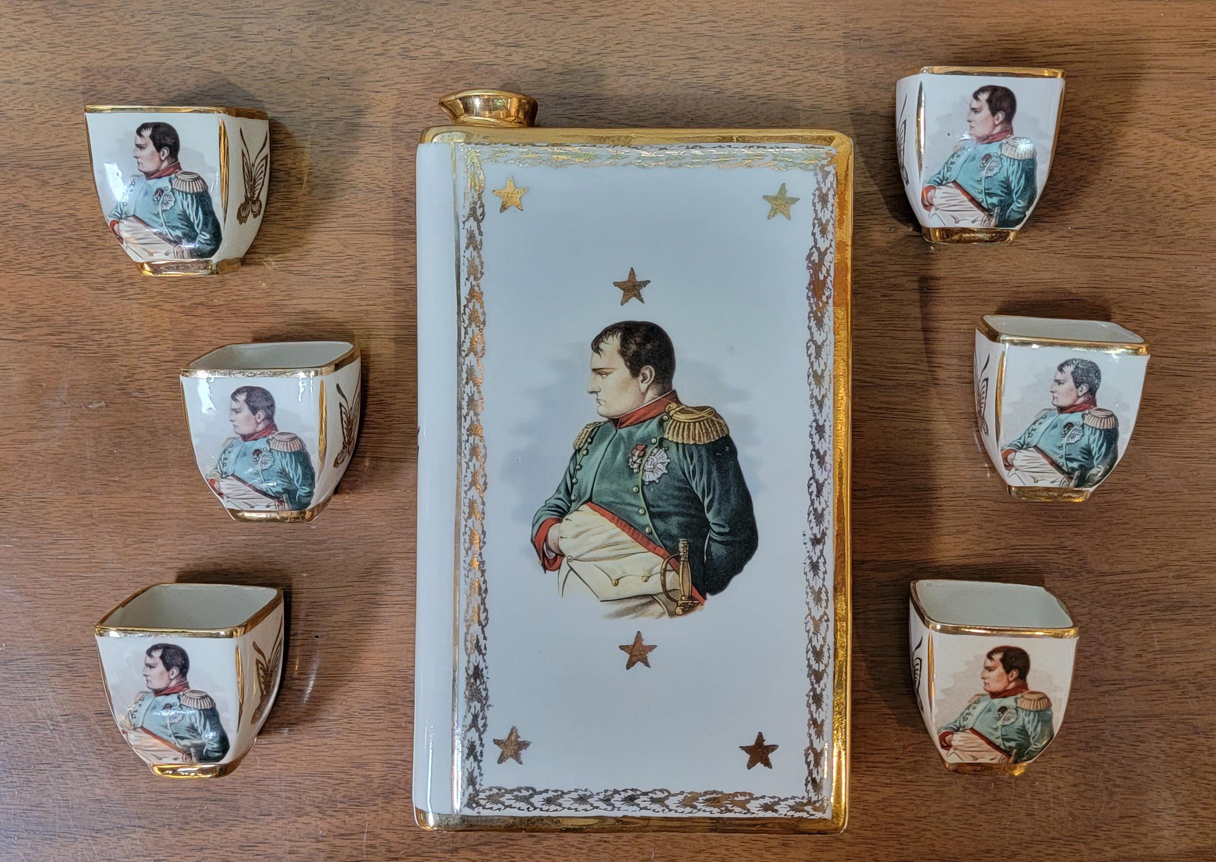 Saki Decanter Set with Napoleon Bonaparte Decoration 4
