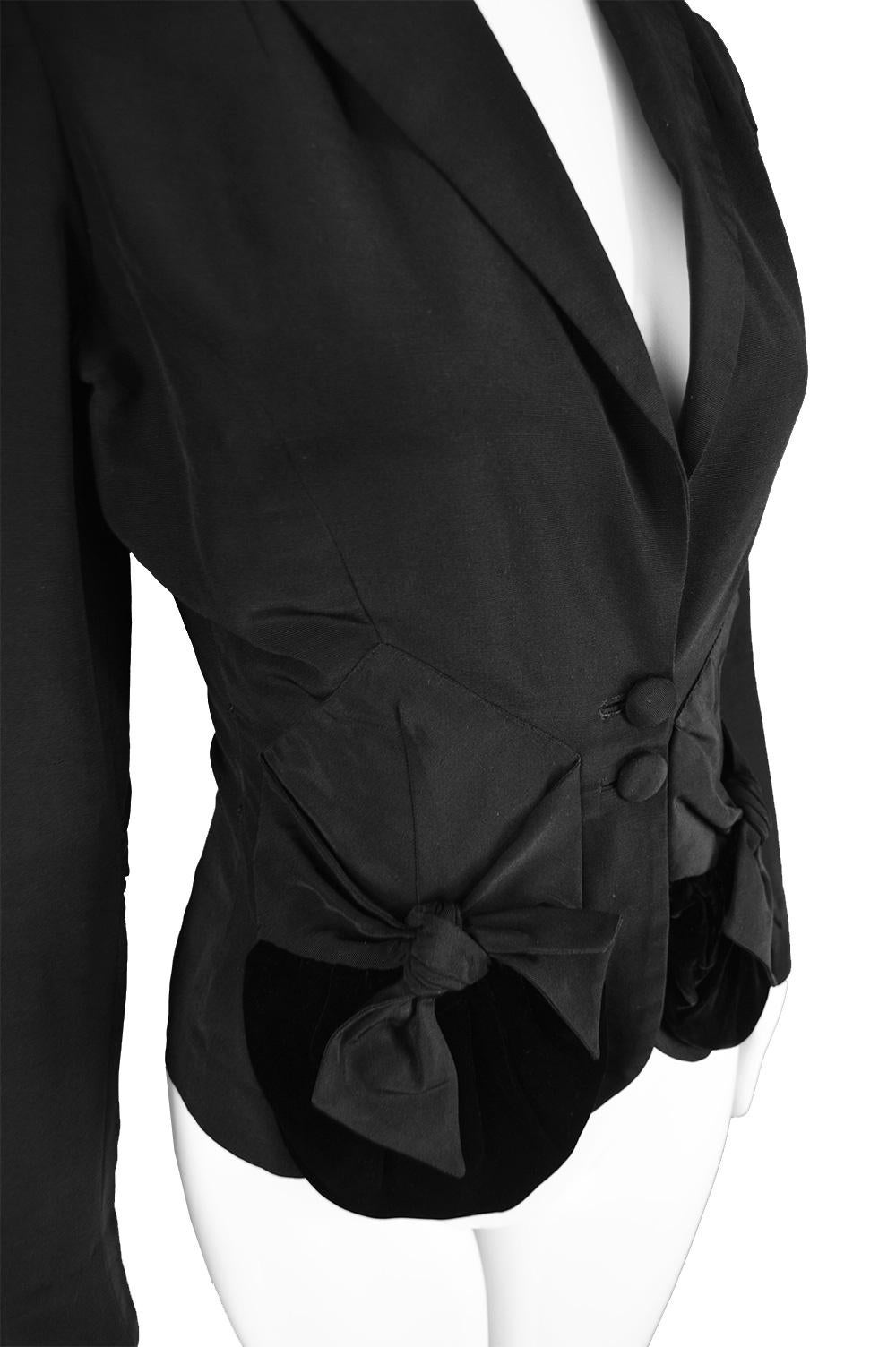 50s Vintage Formal Vest L Saks Fifth Avenue Metallic and Black Brocade Half Vest 60s