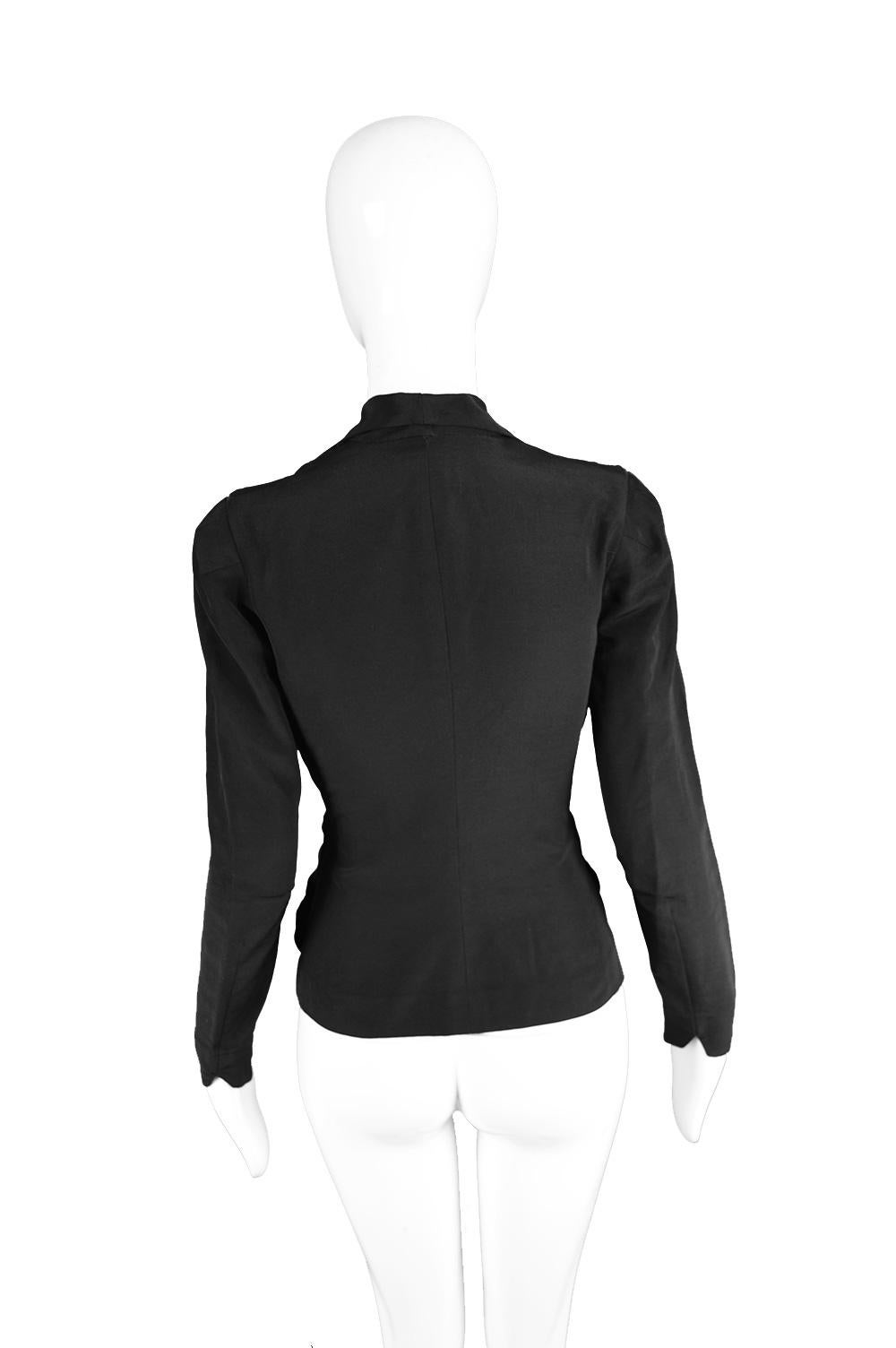 50s Vintage Formal Vest L Saks Fifth Avenue Metallic and Black Brocade Half Vest 60s