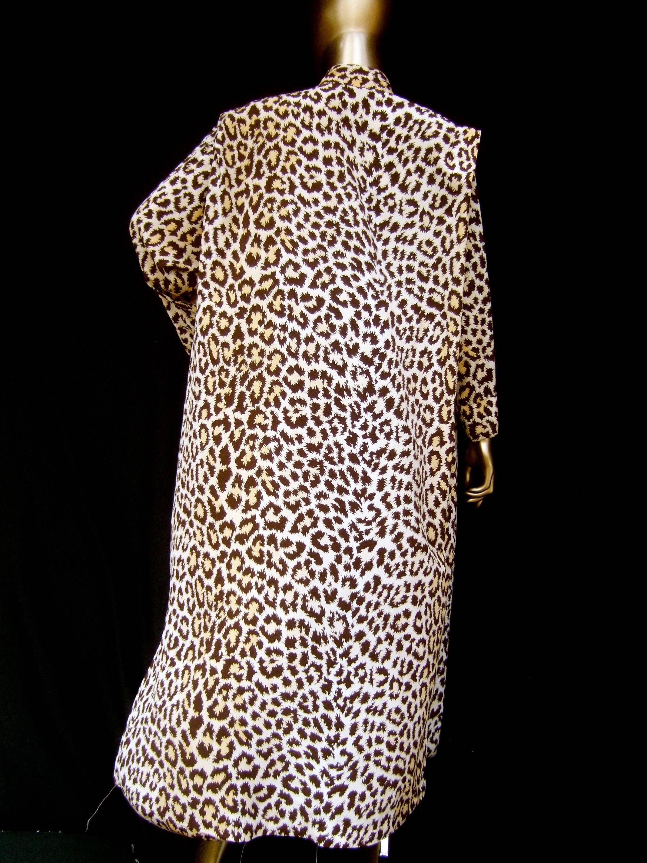 Saks Fifth Avenue Animal Print Lounge Gown for Mollie Parnis circa 1970s 8