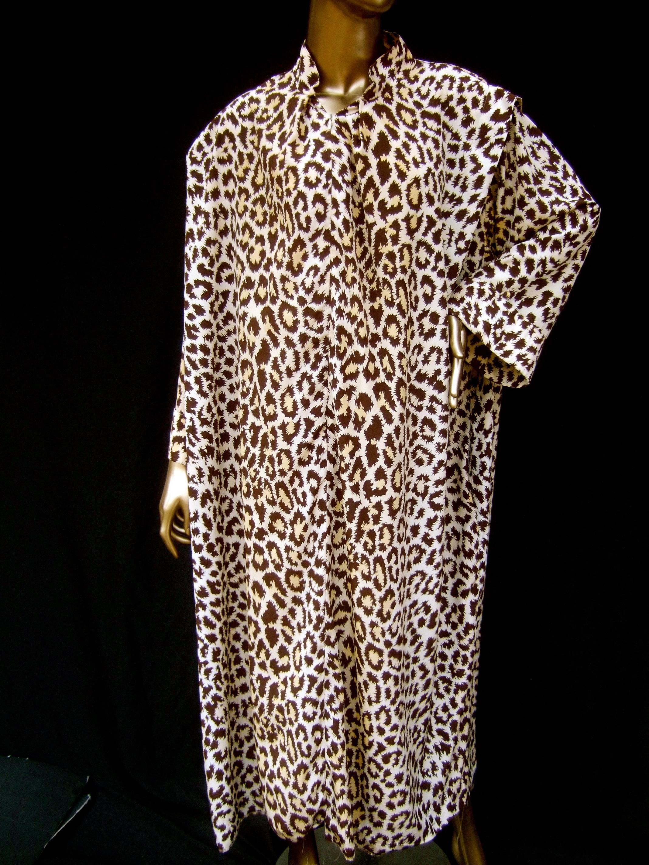 Saks Fifth Avenue Animal Print Lounge Gown for Mollie Parnis circa 1970s 10