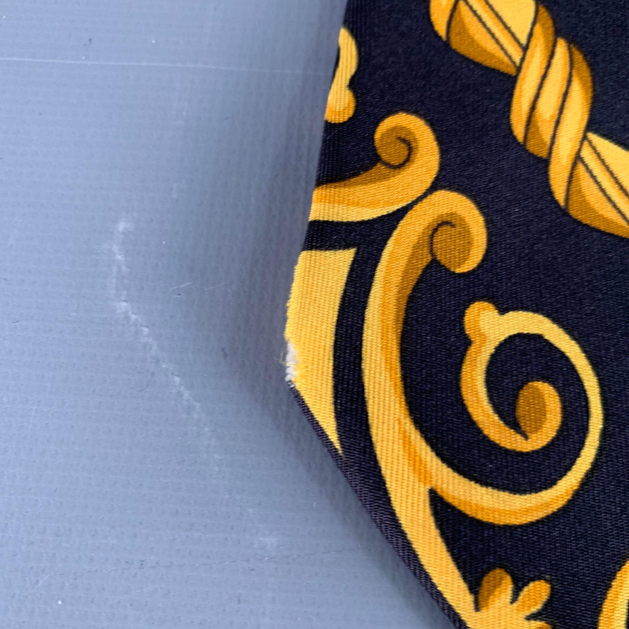 Men's SAKS FIFTH AVENUE Black Gold Baroque Silk Tie