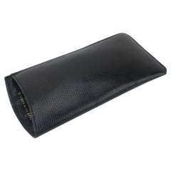 Funda para gafas de sol de piel de lagarto negra de Saks Fifth Avenue