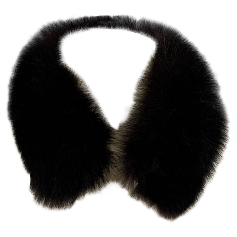 SAKS FIFTH AVENUE Brown Fur Scarf For Sale at 1stDibs