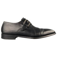 SAKS FIFTH AVENUE von MAGNANNI Schwarze gelochte Lederloafers mit Perforation