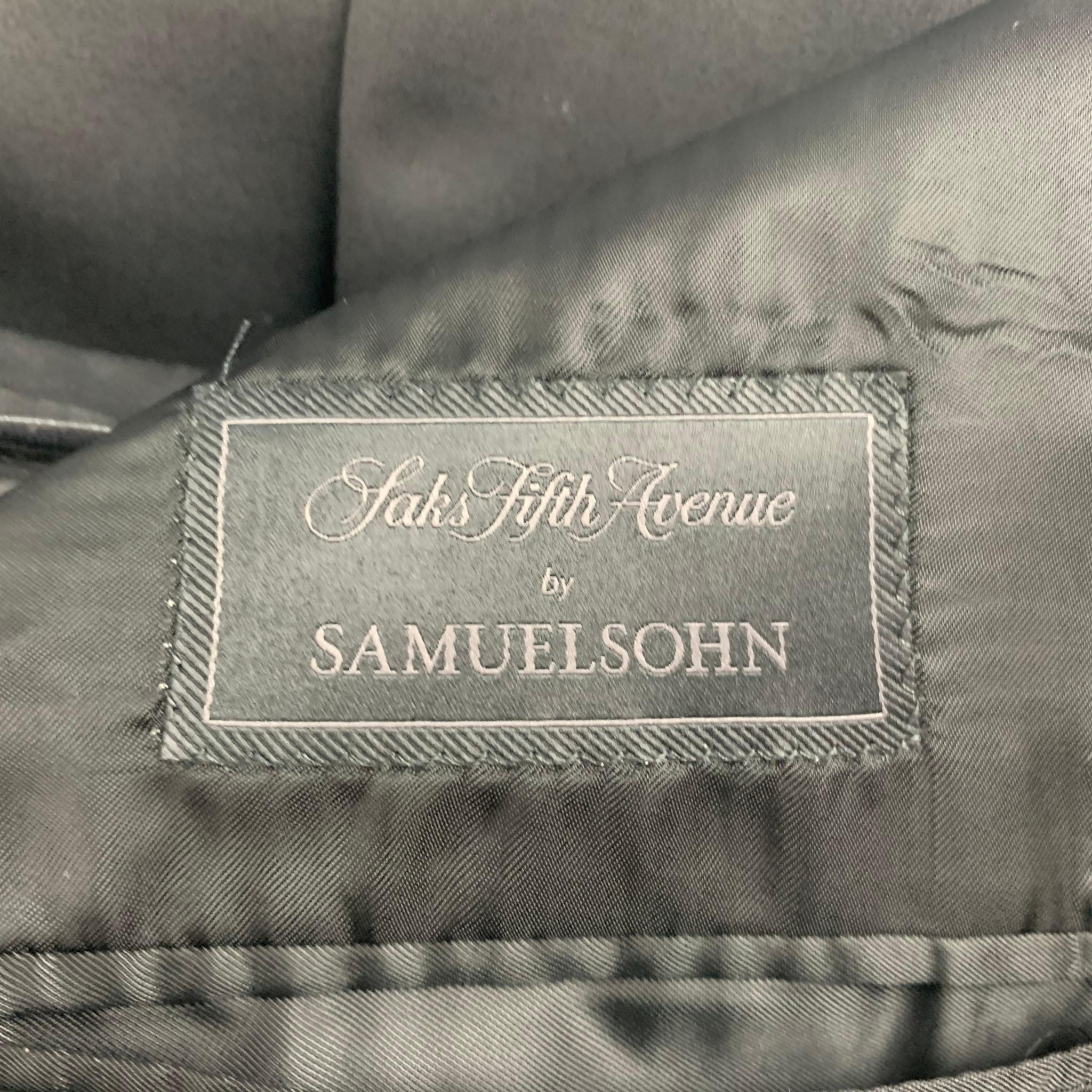 SAKS FIFTH AVENUE by SAMUELSOHN Size 42 Regular Black Wool Notch Lapel Suit 1