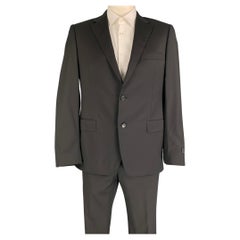 SAKS FIFTH AVENUE by SAMUELSOHN Size 42 Regular Black Wool Notch Lapel Suit