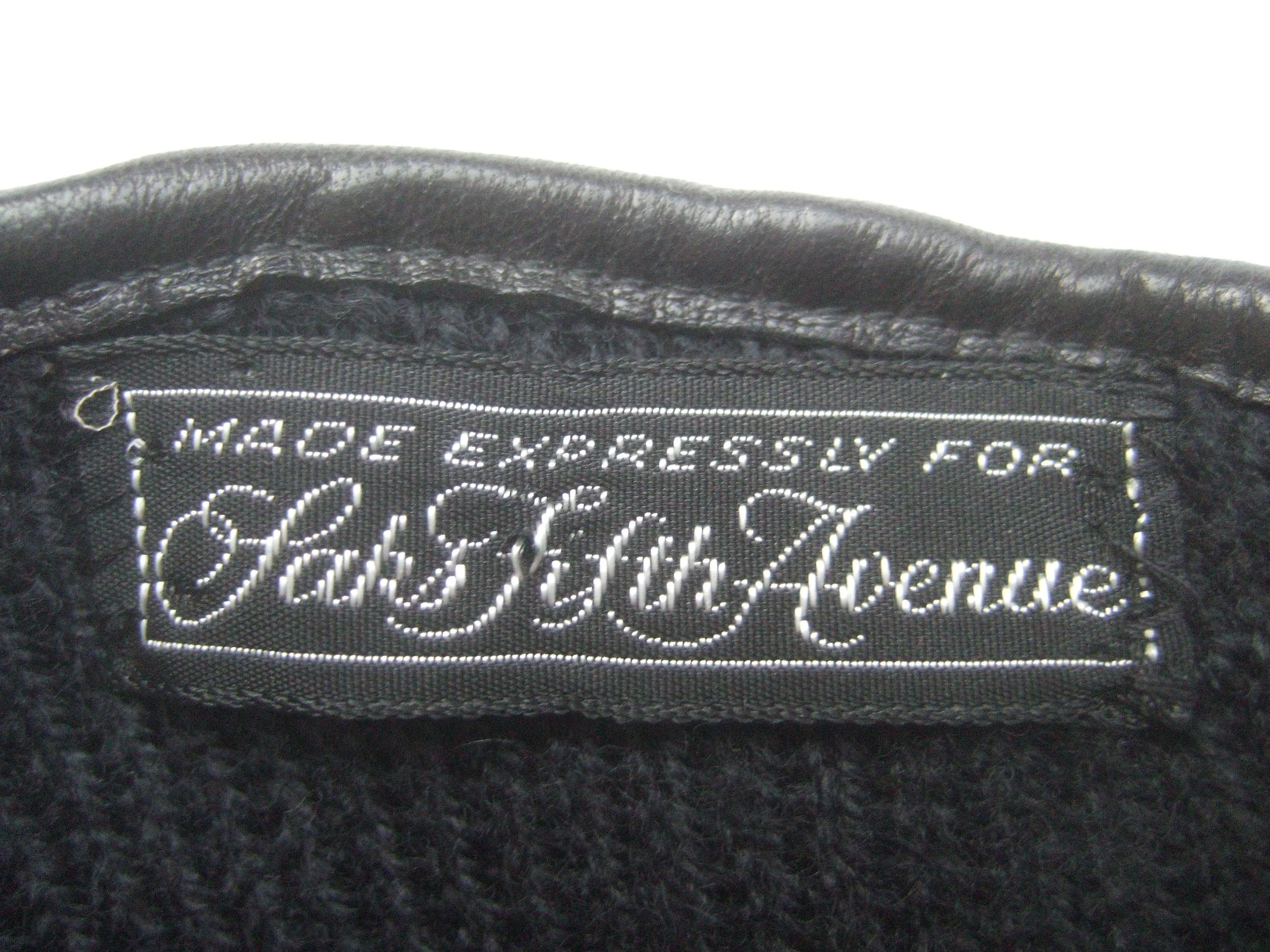 Saks Fifth Avenue Chic Avant-Garde Black Leather & Suede Trim Gloves c 1980s 6