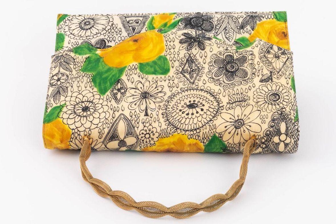 Saks Fifth Avenue Floral Pattern Bag, 1960s For Sale 1