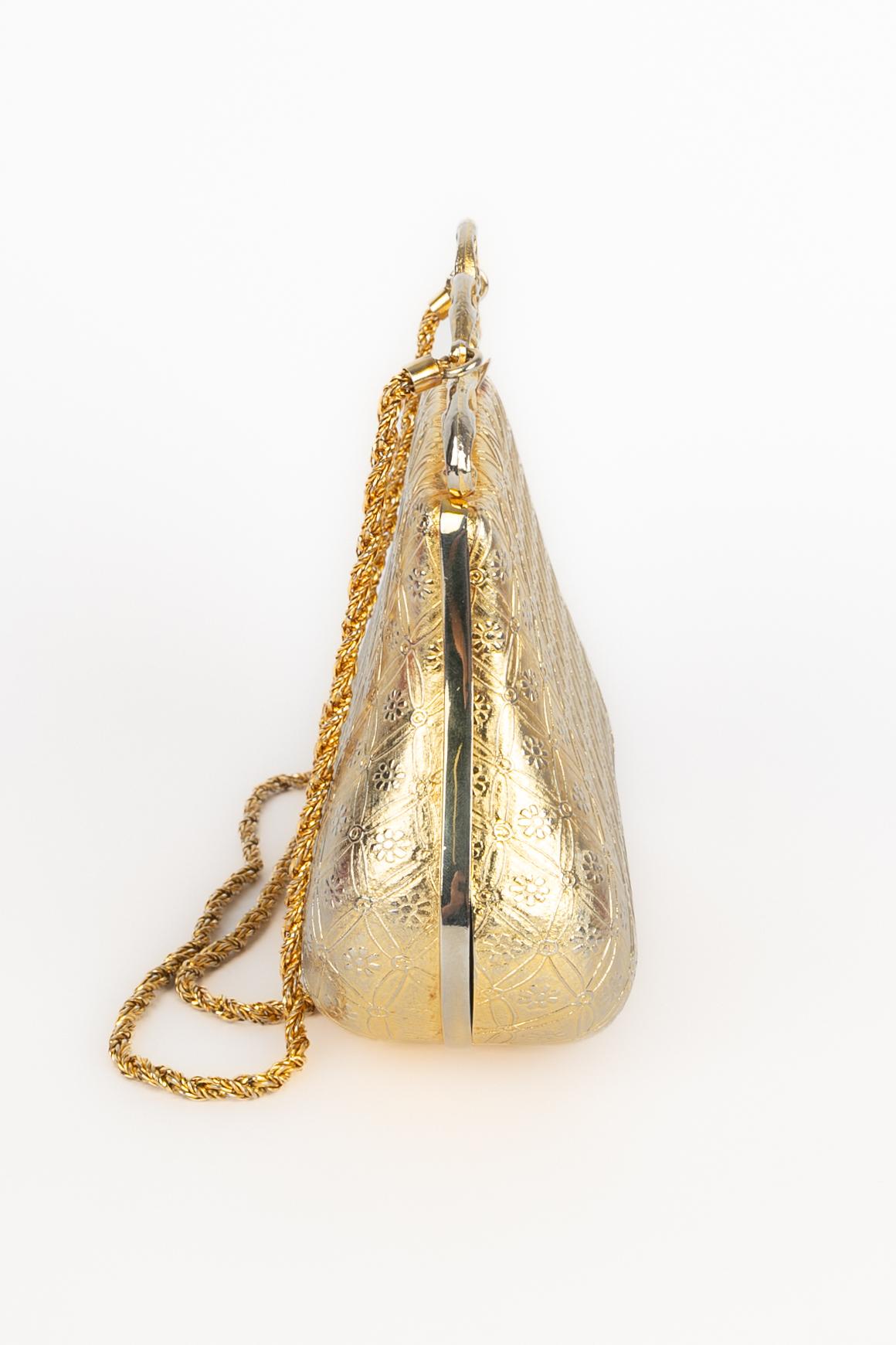 Saks Fifth Avenue golden bag en Excelente estado para la venta en SAINT-OUEN-SUR-SEINE, FR