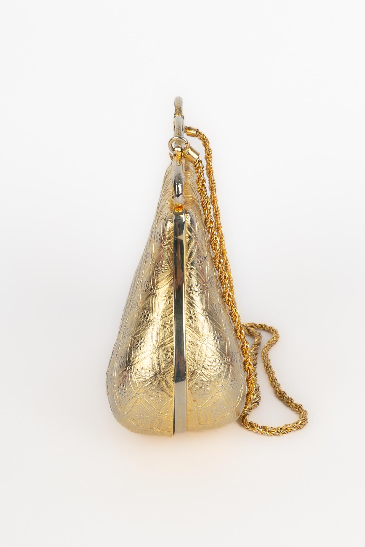 Saks Fifth Avenue golden bag en venta 1
