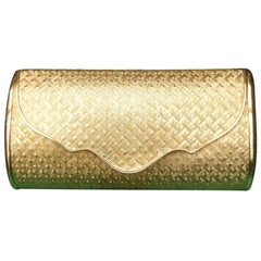 Saks Fifth Avenue Italian Gilt Metal Minaudière Evening Bag c. 1970s