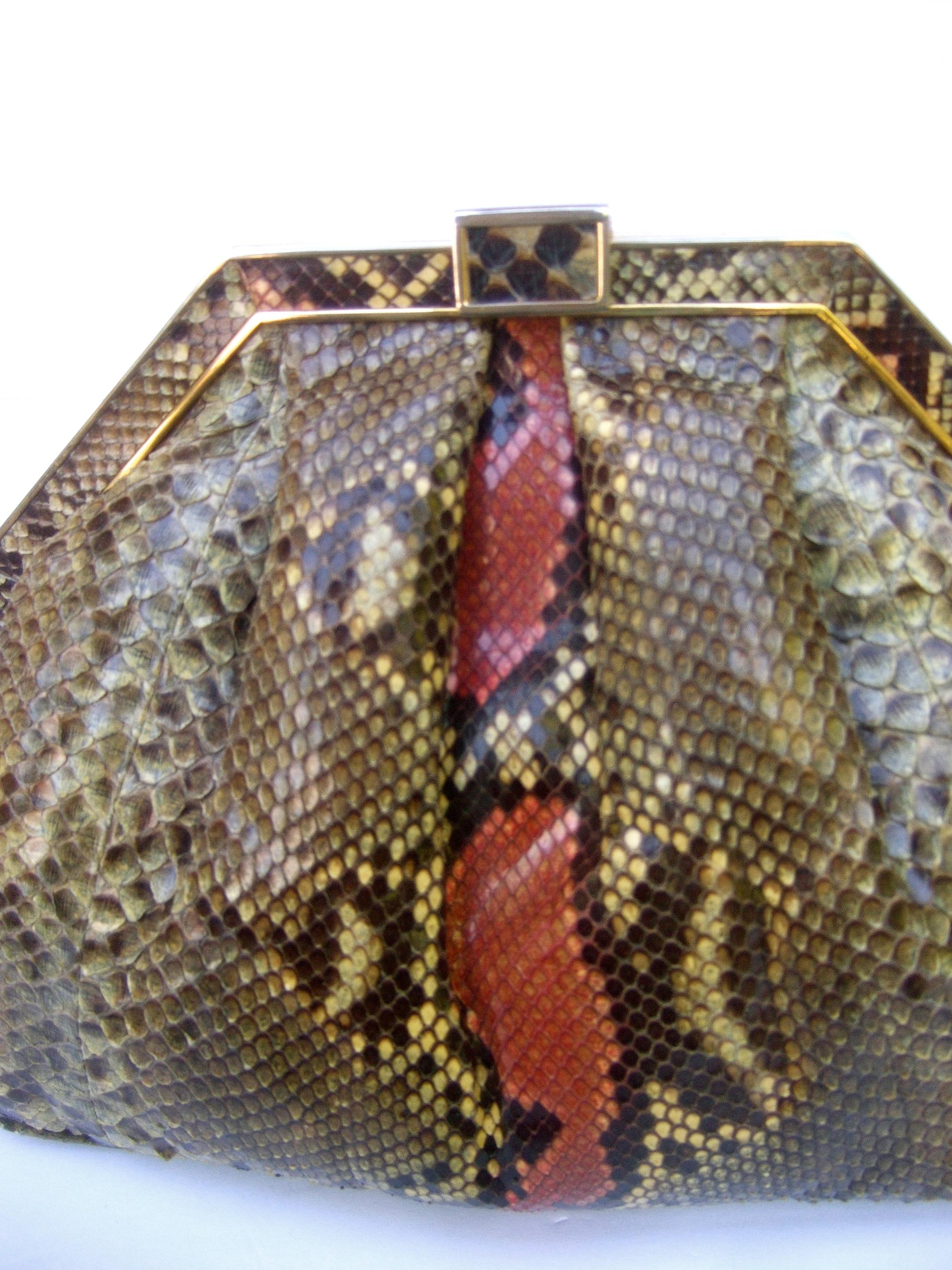 Saks Fifth Avenue Italian Python Handbag Circa 1980  For Sale 8
