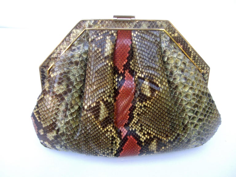 Saks Fifth Avenue Italian Python Handbag Circa 1980 For Sale at 1stdibs