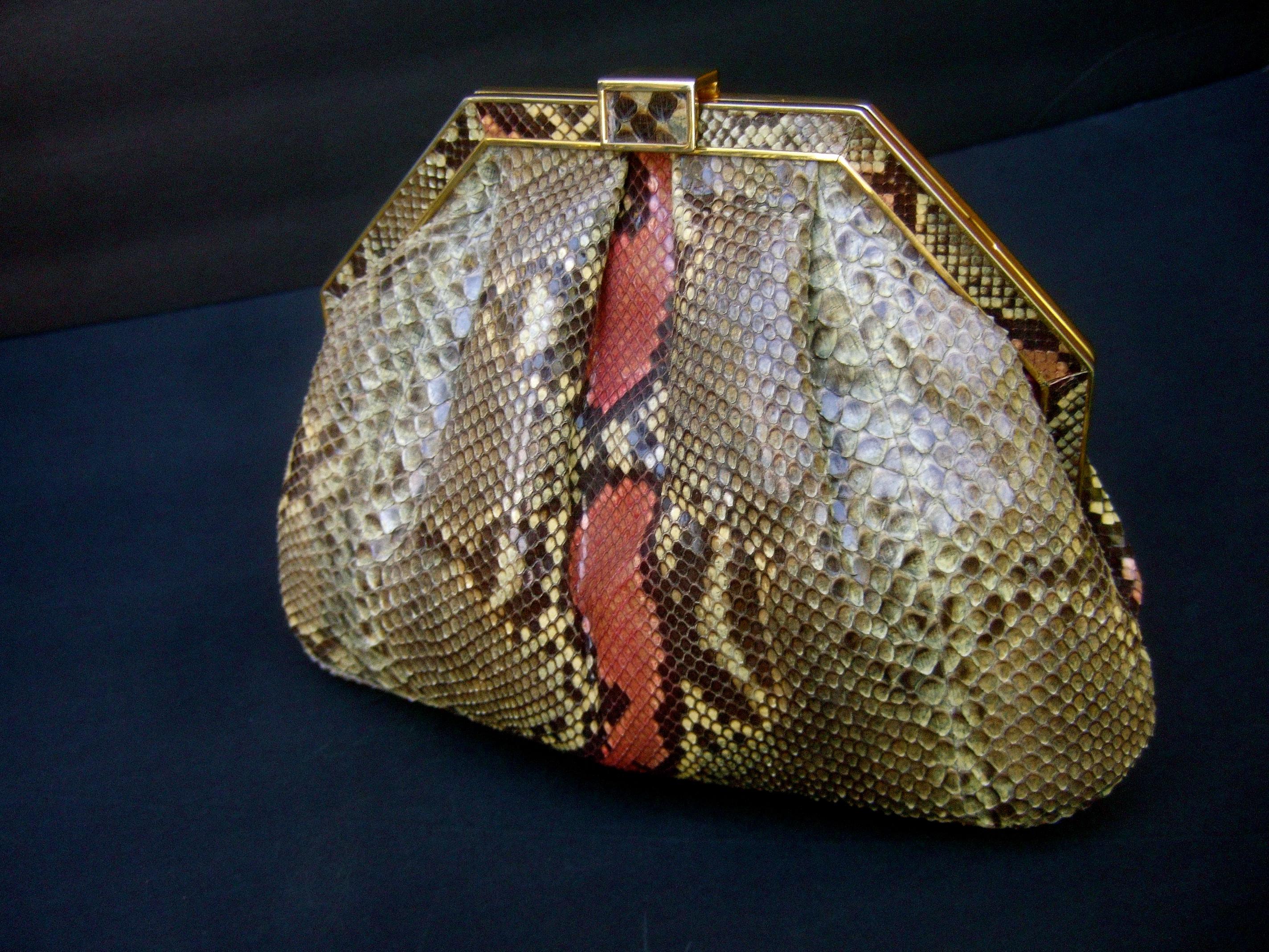 Saks Fifth Avenue Italian Python Handbag Circa 1980  For Sale 10