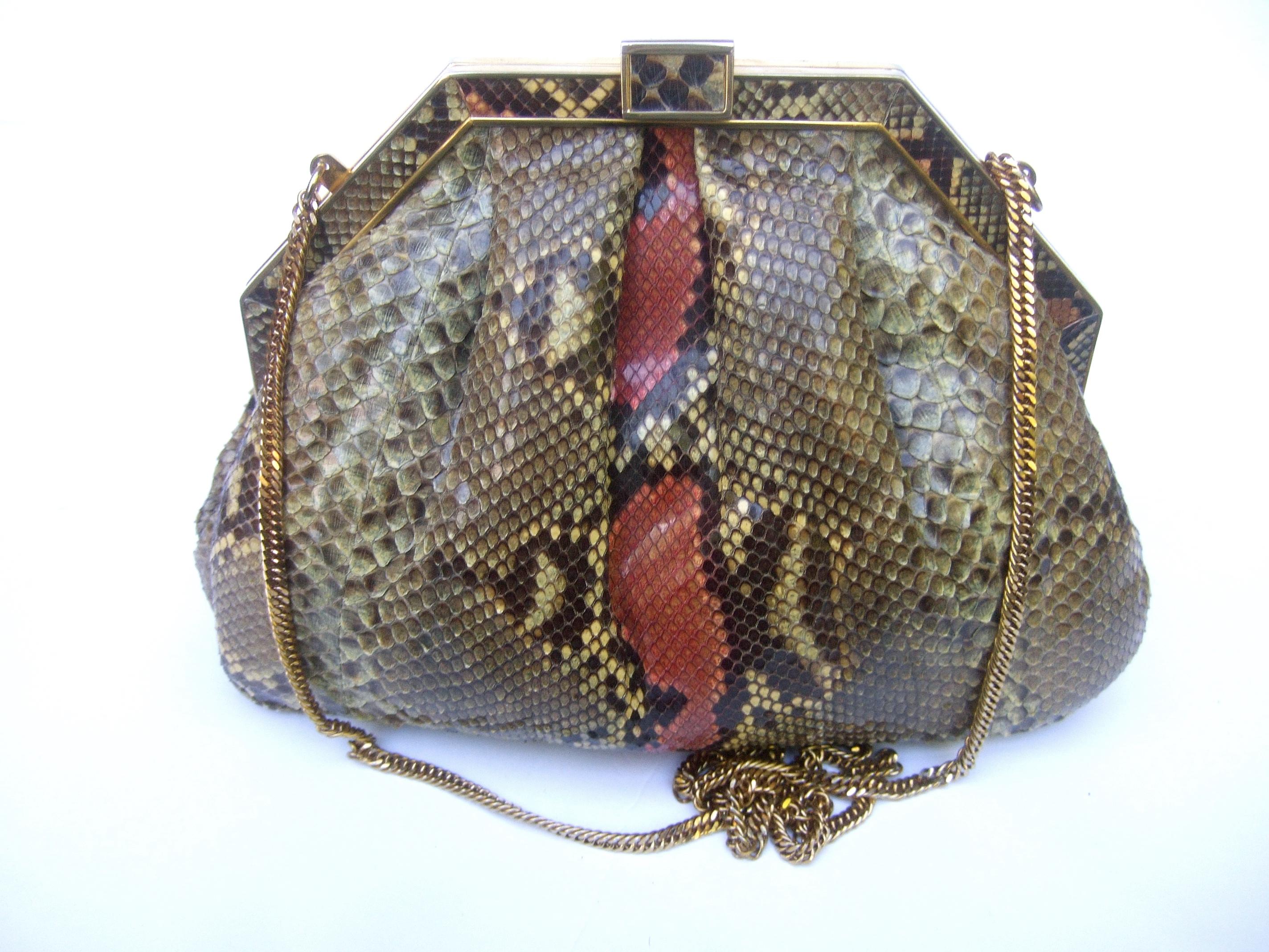 Saks Fifth Avenue Italian Python Handbag Circa 1980  For Sale 11