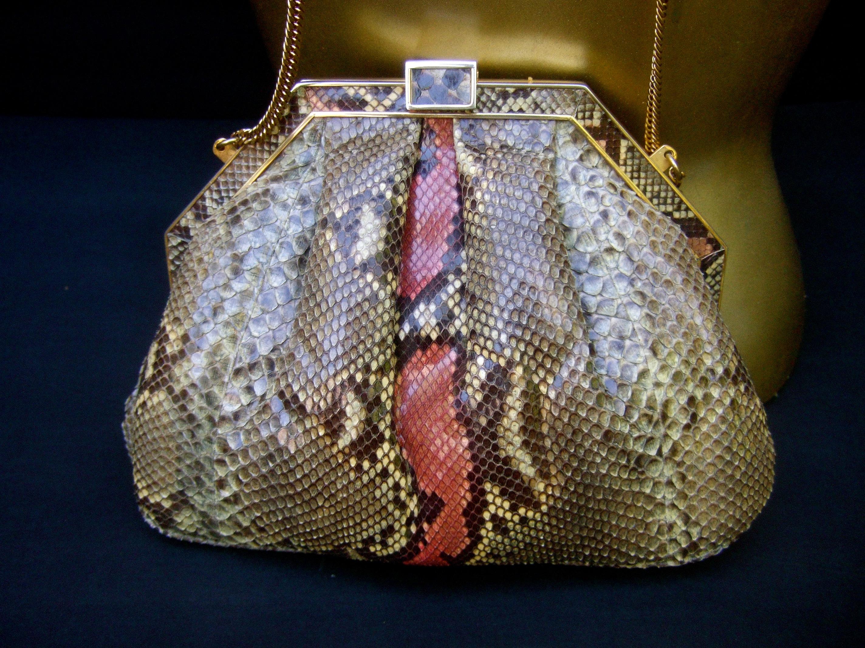 Saks Fifth Avenue Italienische Python-Handtasche Circa 1980  (Grau) im Angebot