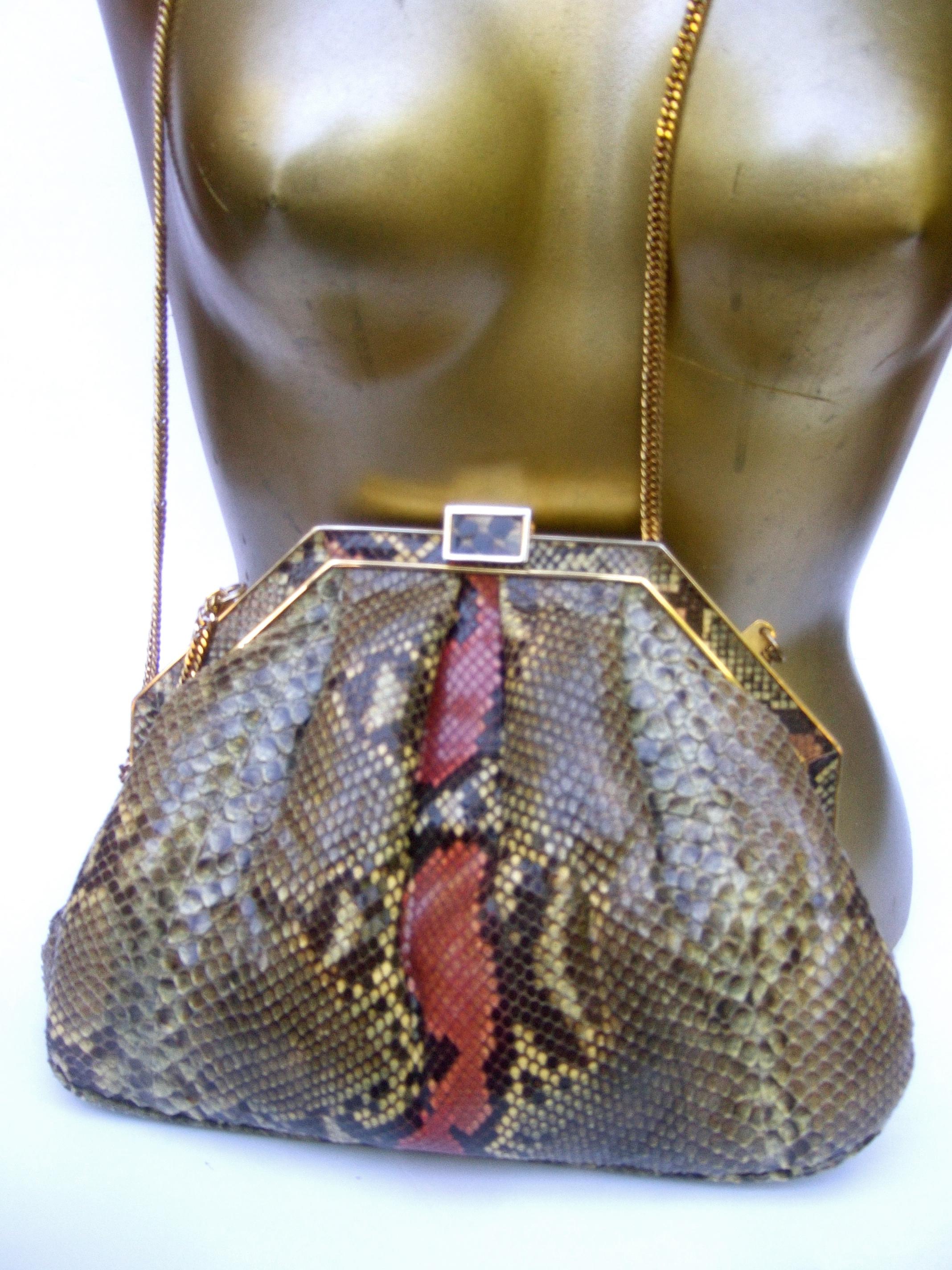 Saks Fifth Avenue Italienische Python-Handtasche Circa 1980  im Zustand „Gut“ im Angebot in University City, MO