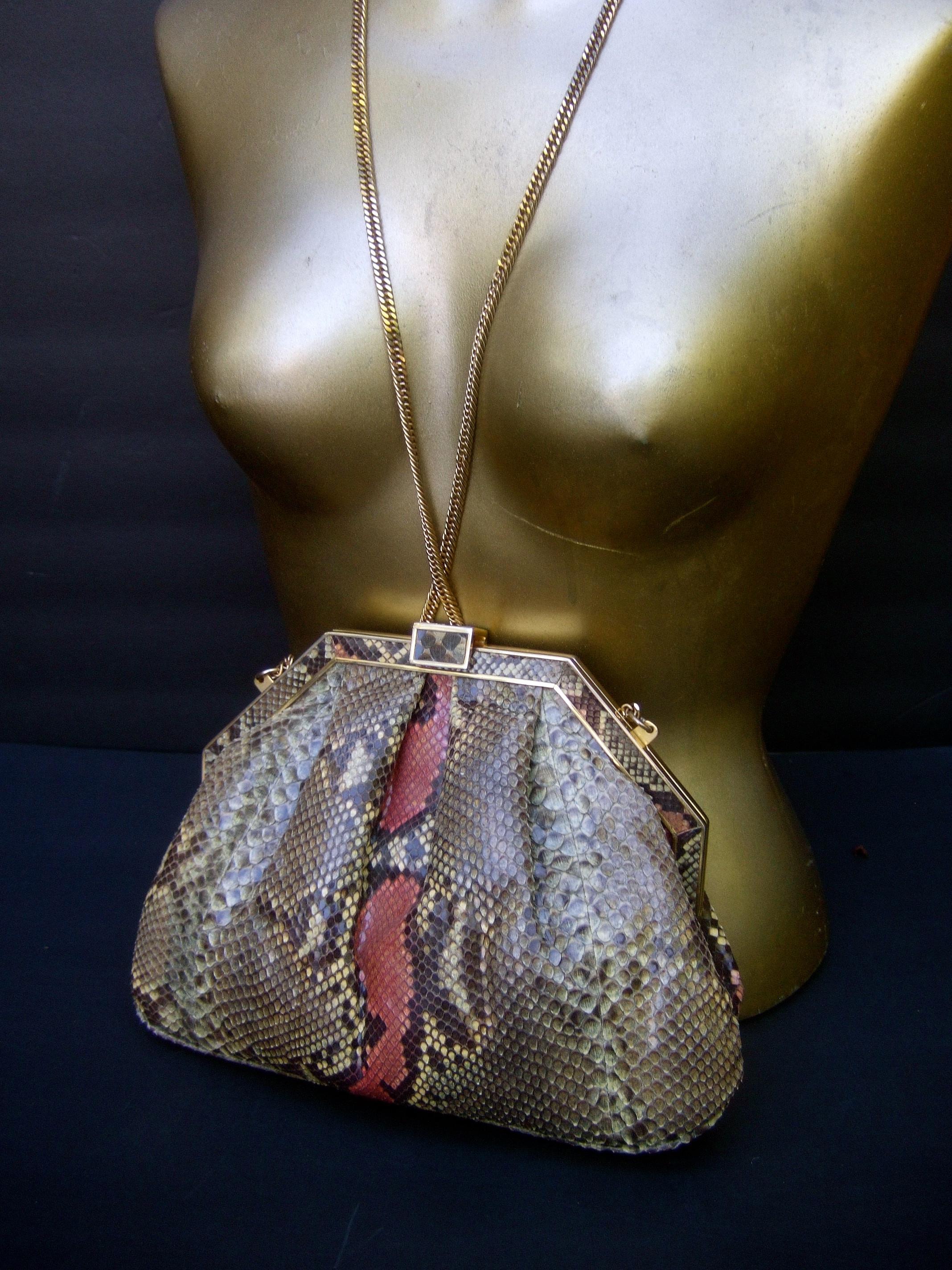 Women's Saks Fifth Avenue Italian Python Handbag Circa 1980  For Sale