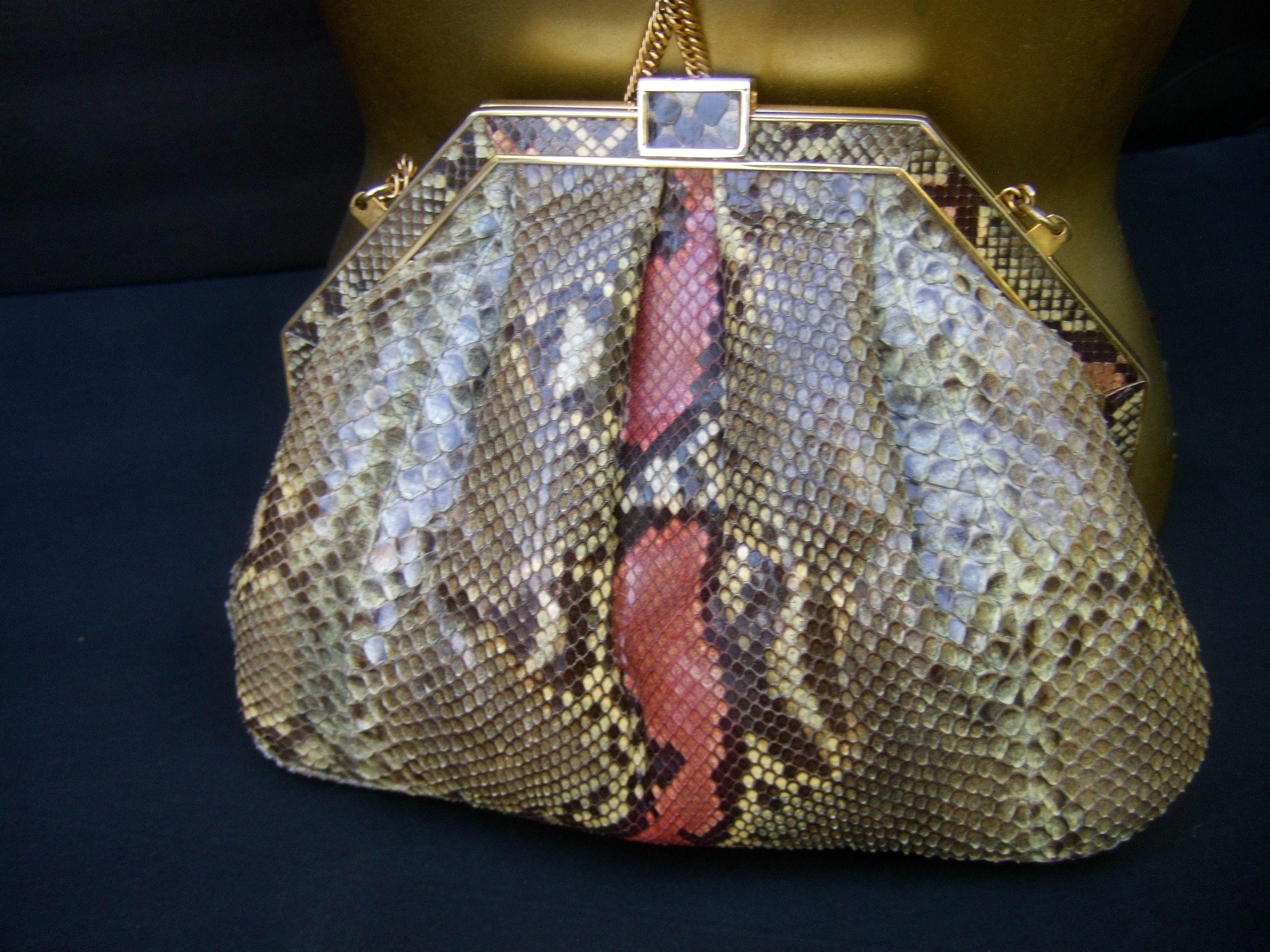 Saks Fifth Avenue Italienische Python-Handtasche Circa 1980  im Angebot 3