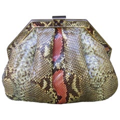 Borsa in pitone italiano di Saks Fifth Avenue, circa 1980