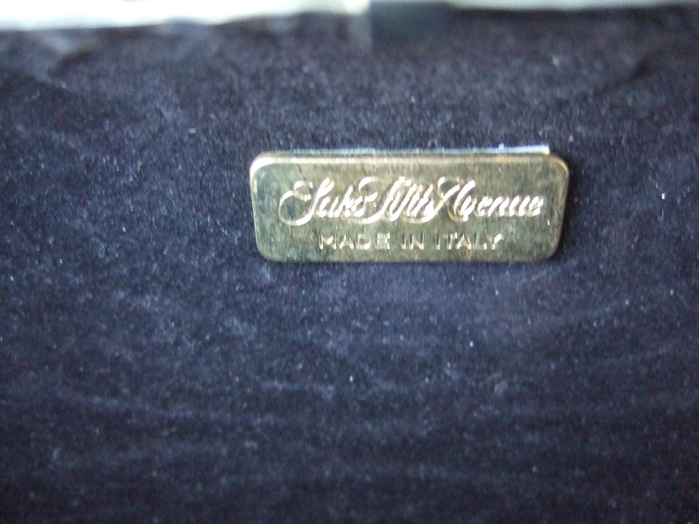 SAKS FIFTH AVENUE Italian Silver Metal Minaudiere' Clutch Shoulder Bag c 1970s 7