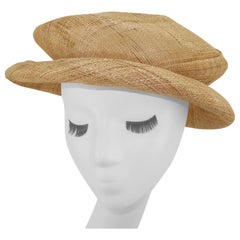 Saks Fifth Avenue Italian Straw Renaissance Style Hat, 1990's