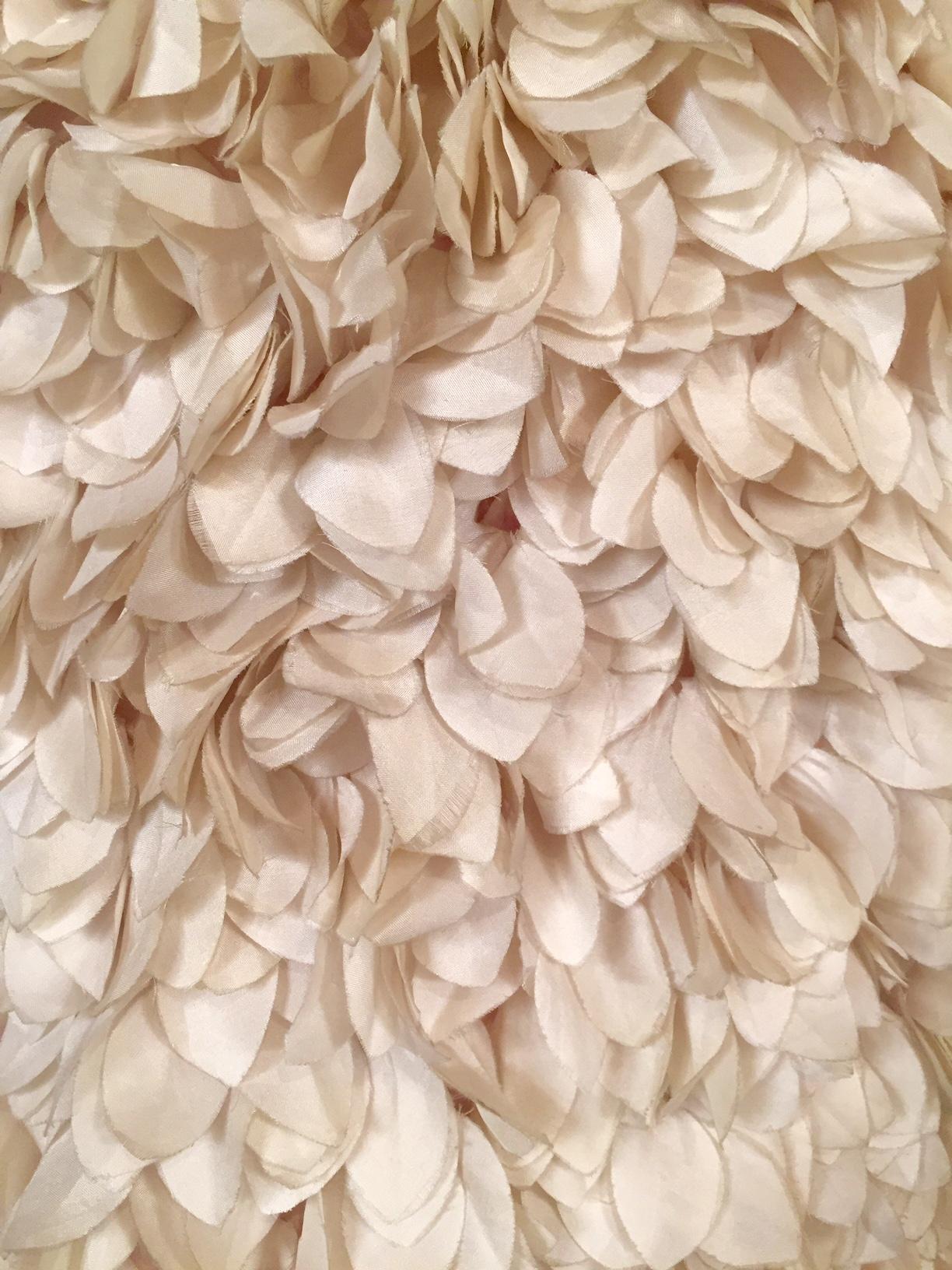 Women's Saks Fifth Avenue Ivory Flower Petal Covered Silk Top
