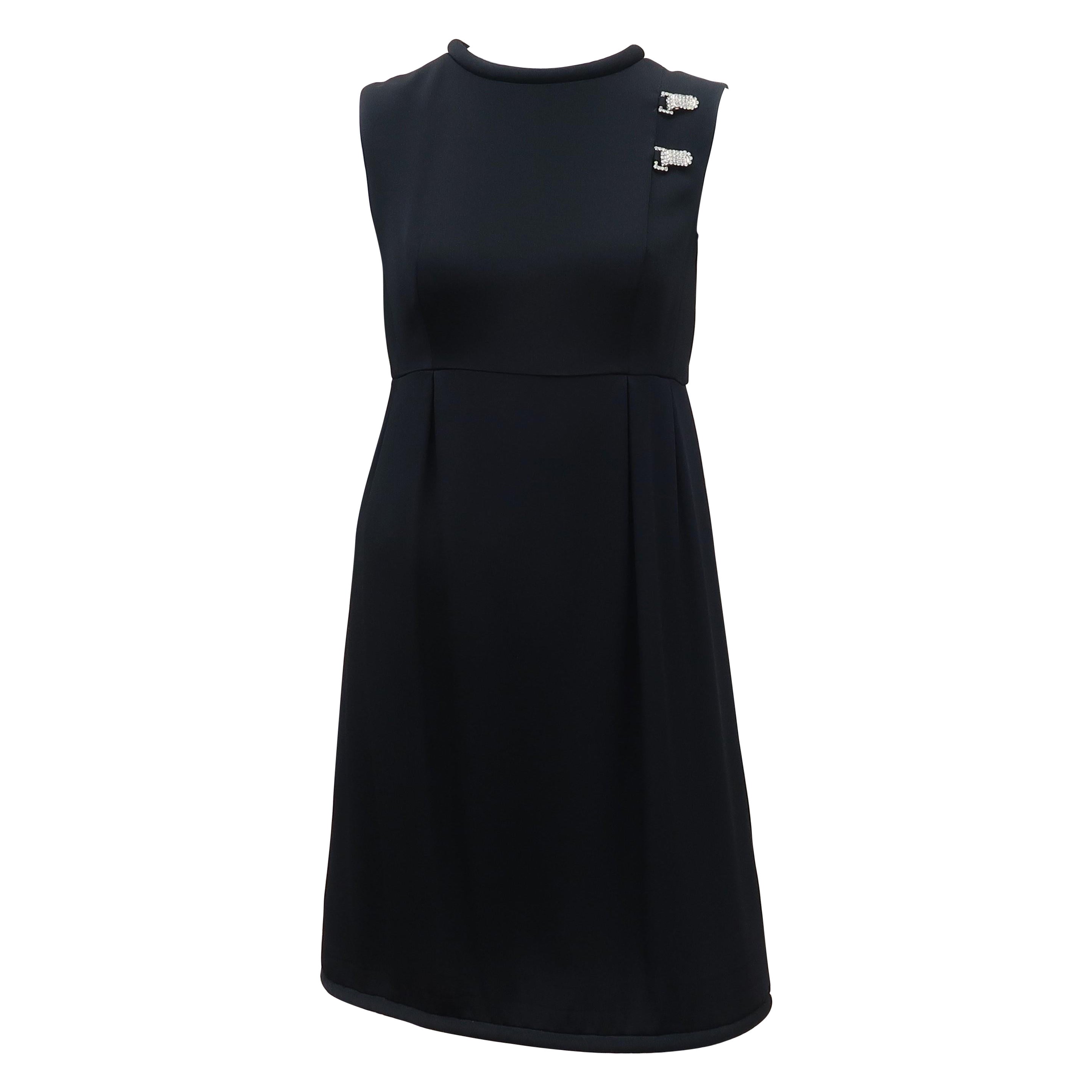 Saks Saks Fifth Avenue Kleines Schwarzes Kleid mit Strassschnallen, 1960er Jahre
