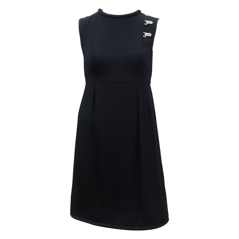 Saks Fifth Avenue Little Black Dress With Rhinestone Buckles, 1960's For  Sale at 1stDibs
