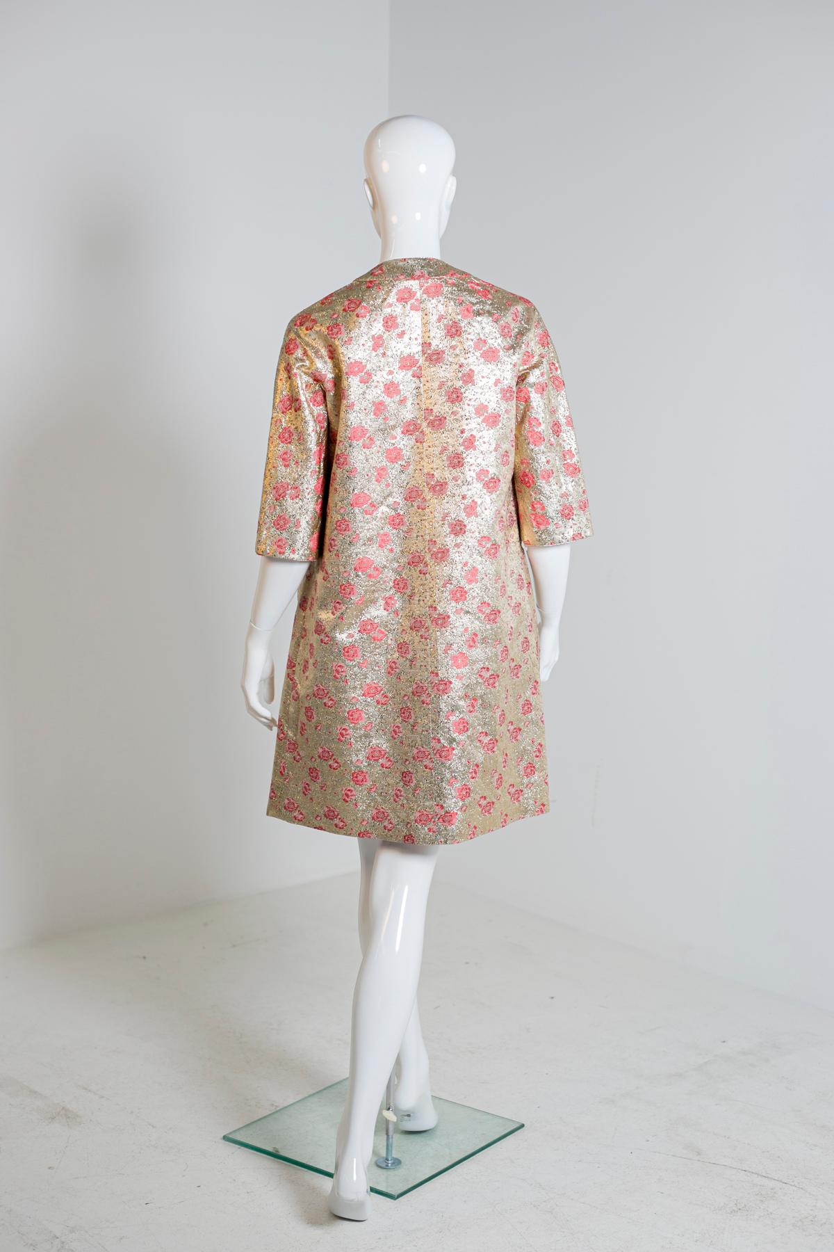 Vintage Pink Coat with Golden Details, Saks Fifth Avenue New York For Sale 3