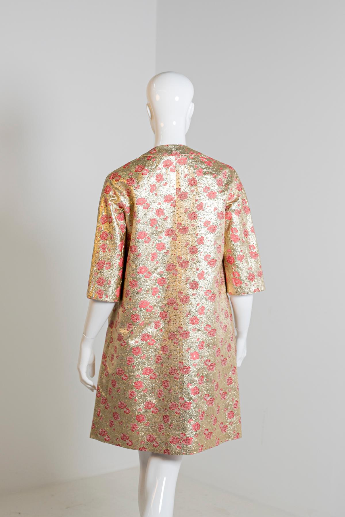 Vintage Pink Coat with Golden Details, Saks Fifth Avenue New York For Sale 2