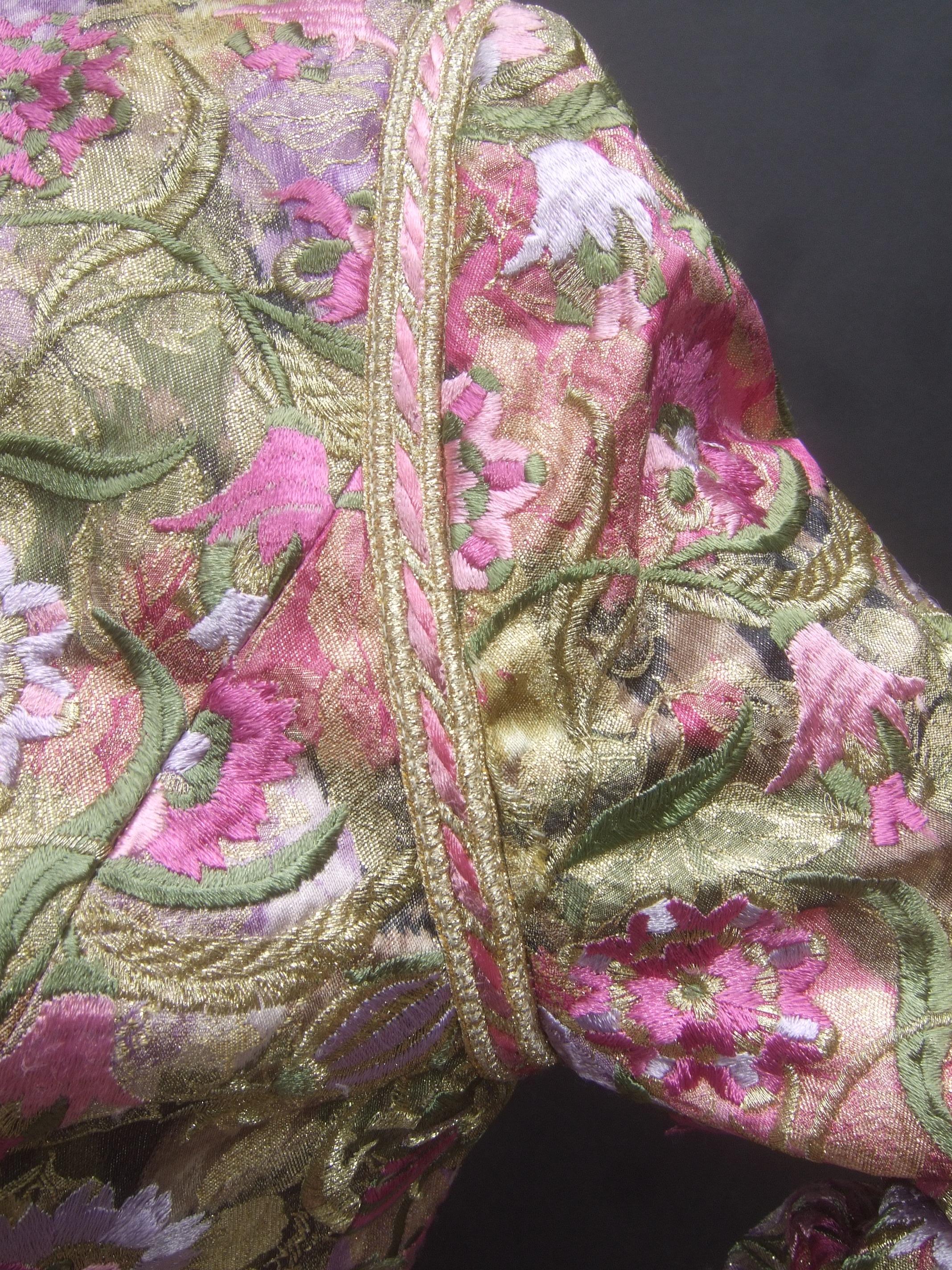 Saks Fifth Avenue Pastel Floral Embroidered Jacket by Victor Costa c 1980s 10