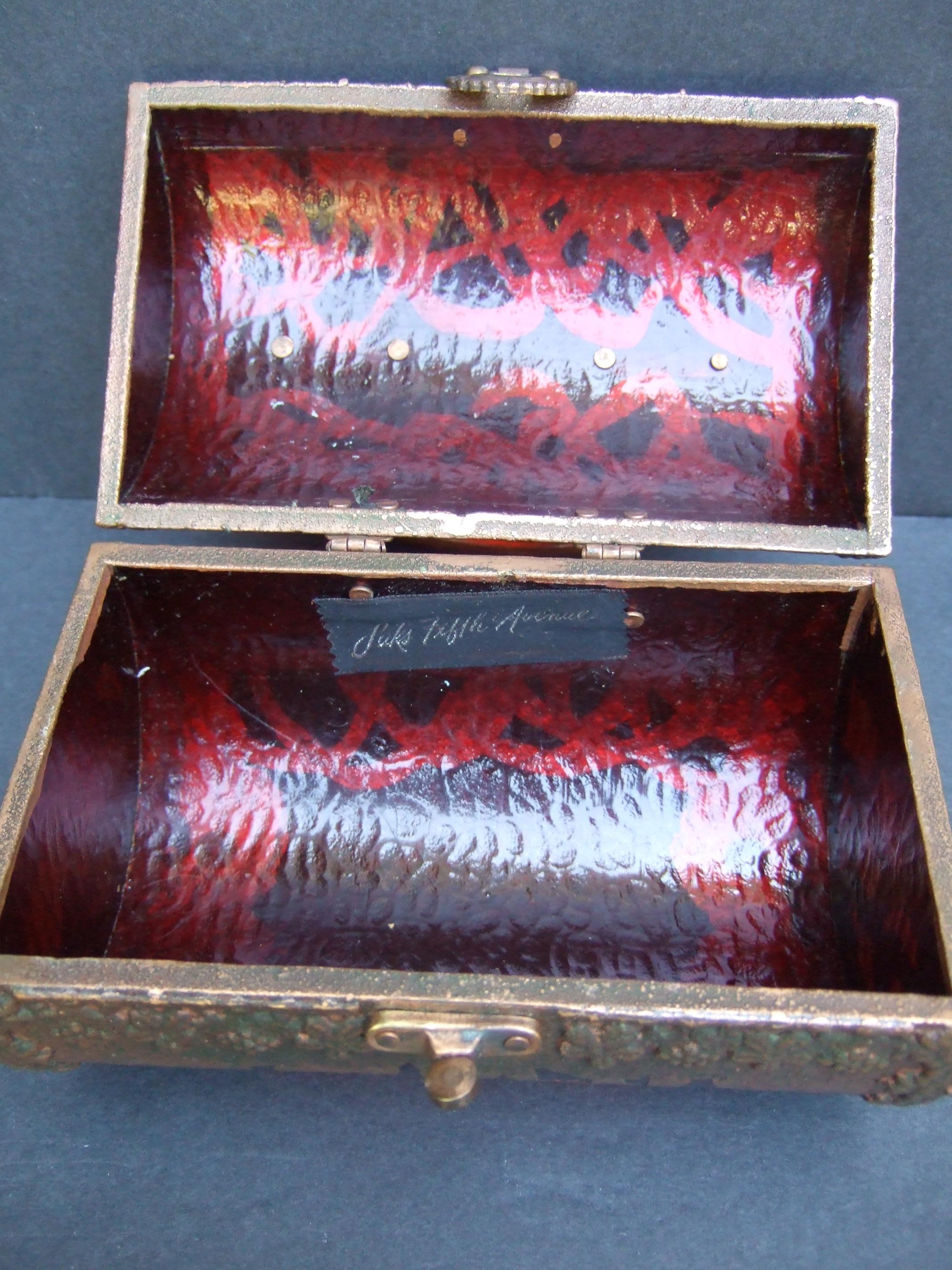 Saks Fifth Avenue Rare Copper Metal Lucite Cylinder Handbag c 1960s 12