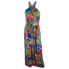 Saks Fifth Avenue RED Label Summer Bright Abstract Halter Dress Size 0