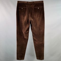 SAKS FIFTH AVENUE Size 36 Brown Corduroy Cotton Blend Tapered Casual Pants