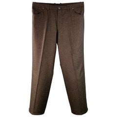 SAKS FIFTH AVENUE Size 38 Brown Heather Wool Jean Cut Casual Pants
