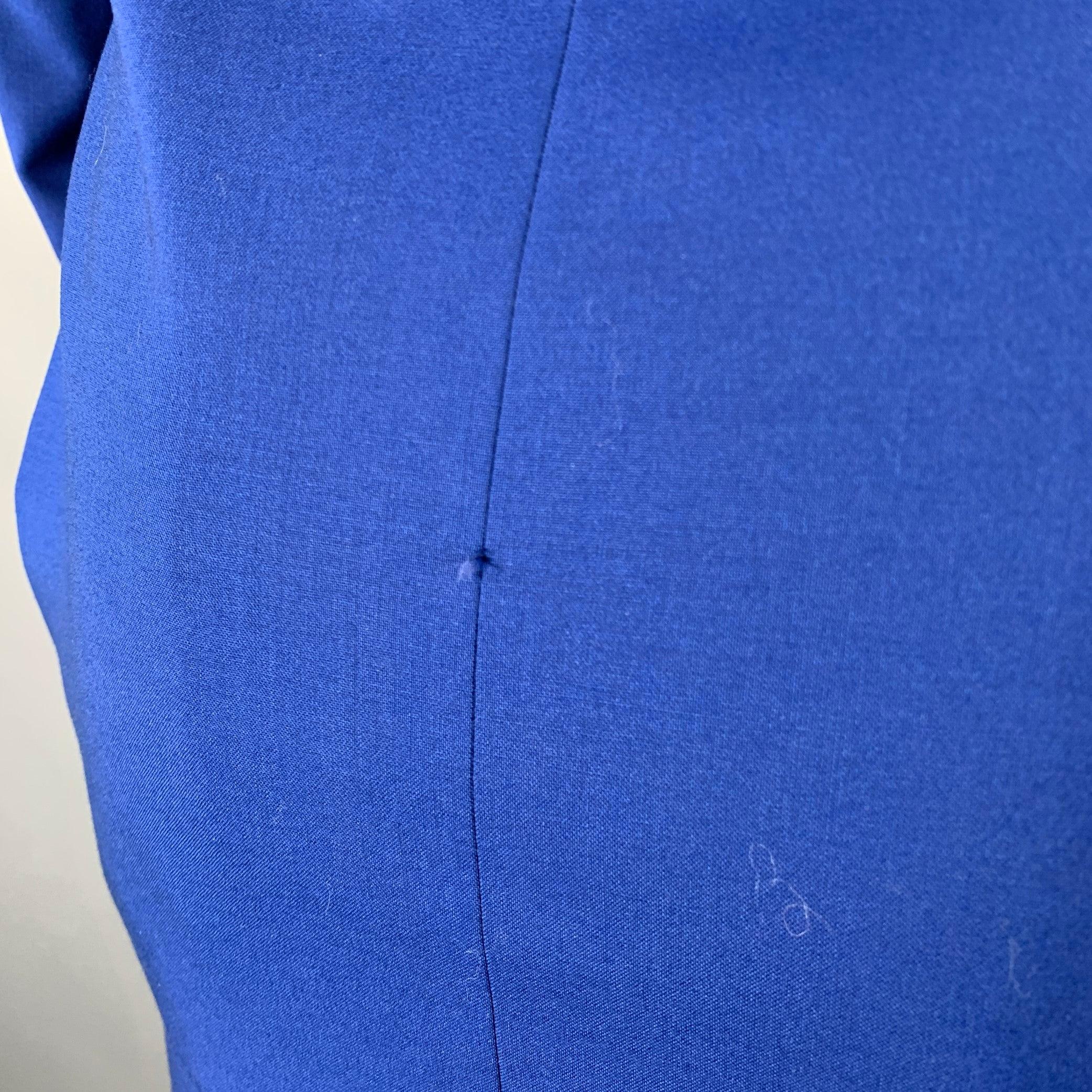 SAKS FIFTH AVENUE Size 38 Royal Blue Wool Notch Lapel Suit 6